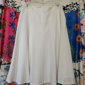 Vtg East 5th White Fully Lined Side Zip Skirt Size 8